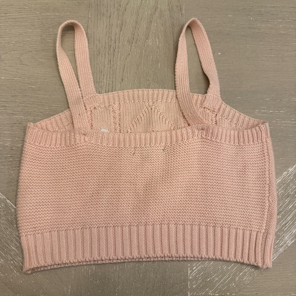 Wild Fable Pink Knit Crop Top Tank Sweater Garden Girl Vibes - Picture 5 of 5